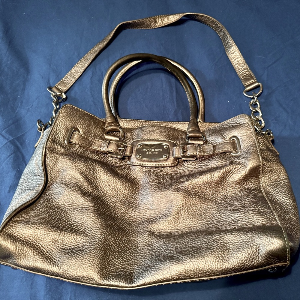 Michael Kors Silver Leather Bag